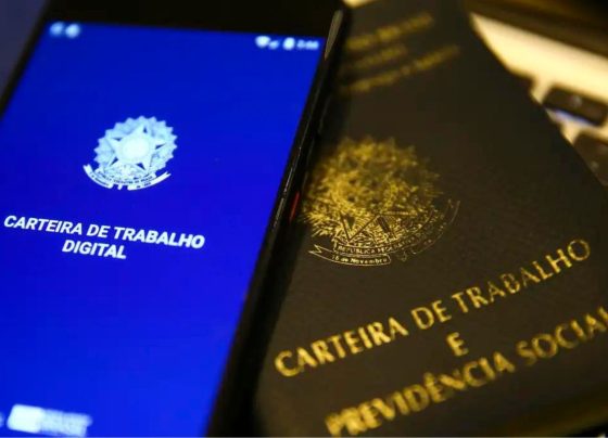 Imagem mostra aplicativo de Carteira do Trabalho
