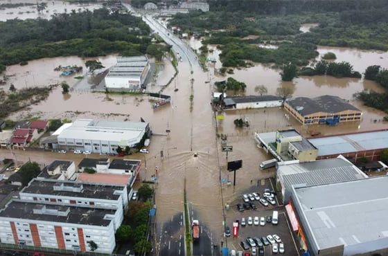enchente RS imagem aerea