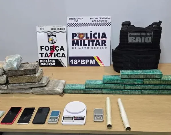 PM apreende 18 kg de drogas e prende dupla em Pontes e Lacerda