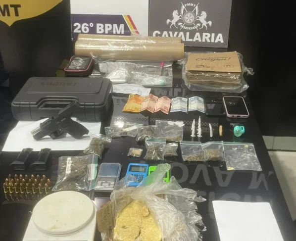 Mulher é presa em Nova Mutum com arma e entorpecentes