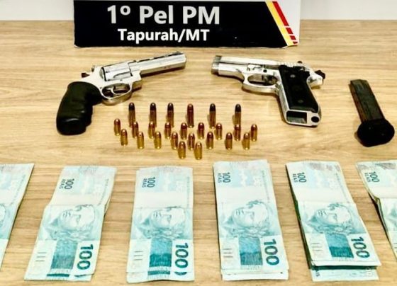 Polícia Militar apreende armas e dinheiro durante operação em Tapurah
