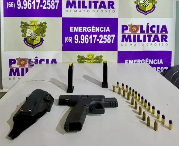 Arma e munições apreendidas em Guiratinga