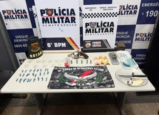 Rotam prende homem com revólver e drogas em Cáceres