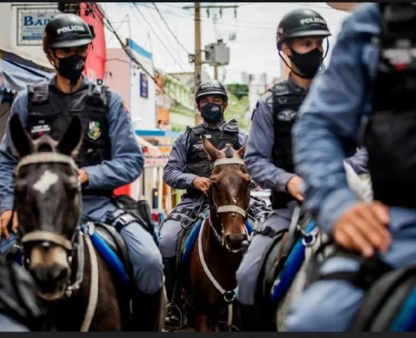 Foto da cavalaria em patrulha