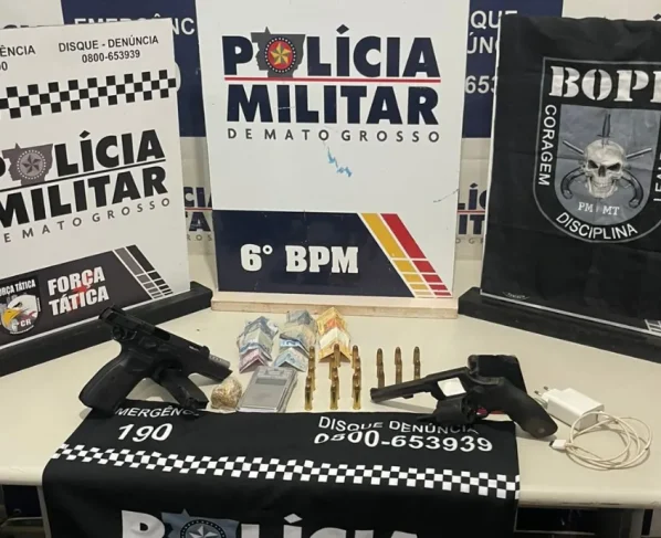 Polícia Militar detém cinco faccionados com armas e drogas em Cáceres