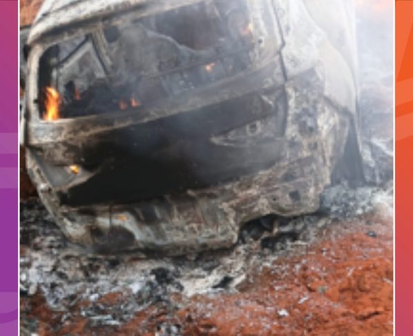 Corpo ainda não identificado foi encontrado carbonizado dentro de carro em Rondonópolis.- Foto: Polícia Militar