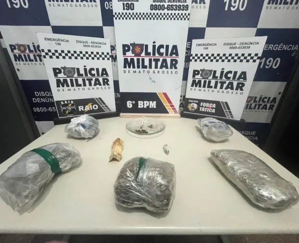 Três são conduzidos por tráfico de drogas com maconha em Cáceres