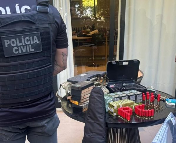Objetos apreendidos pela polícia civil