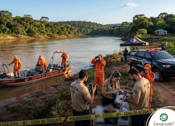 Forças de segurança de MT trabalhando em conjunto para resgate de corpo em rio