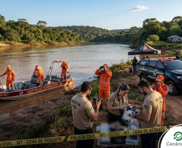 Forças de segurança de MT trabalhando em conjunto para resgate de corpo em rio