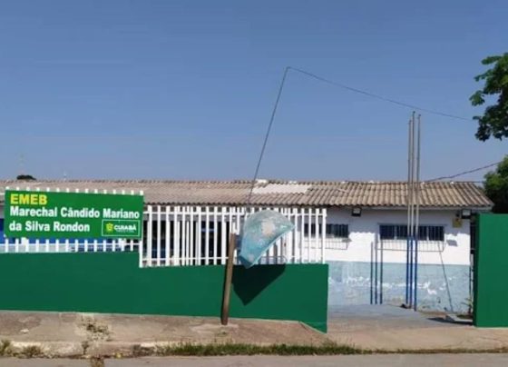 Escola Municipal Marechal Cândido Mariano da Silva Rondon, localizada no bairro Alvorada, em Cuiabá. - Foto: Reprodução