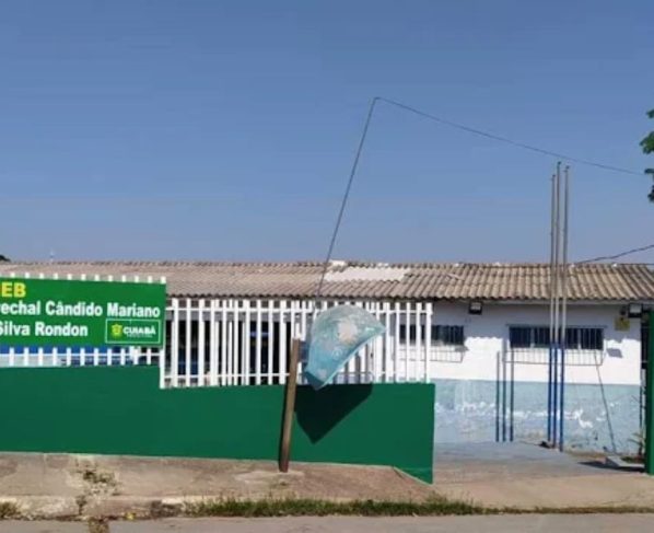 Escola Municipal Marechal Cândido Mariano da Silva Rondon, localizada no bairro Alvorada, em Cuiabá. - Foto: Reprodução