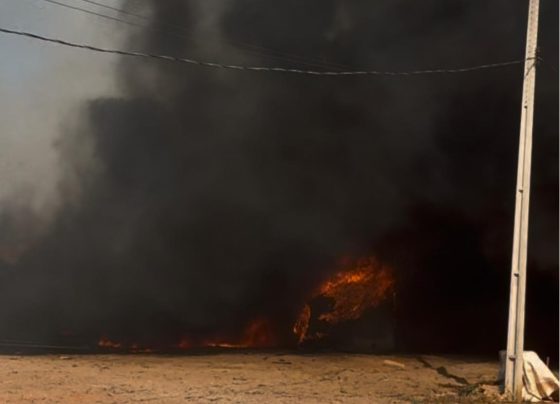 Incêndio de grande proporção atinge reservatórios de combustível na região da Prainha, em Lucas do Rio Verde