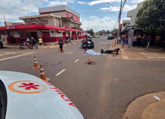 acidente com motociclista e carro