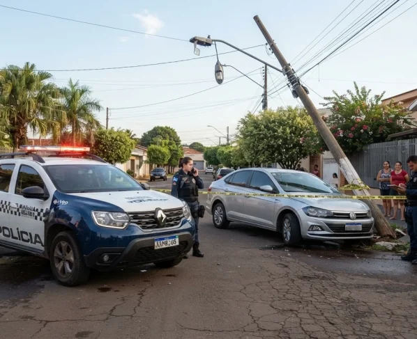Polícia Militar atendendo acidente
