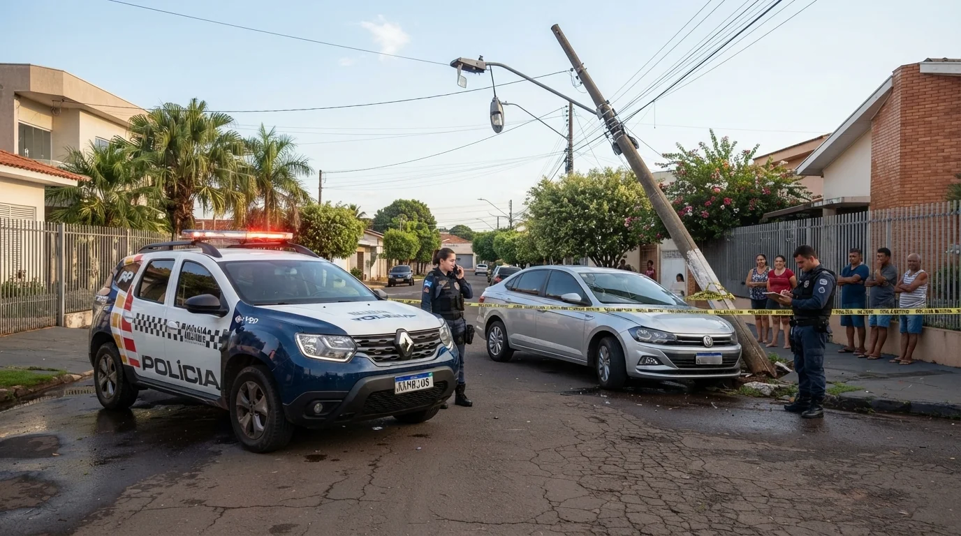 Polícia Militar atendendo acidente