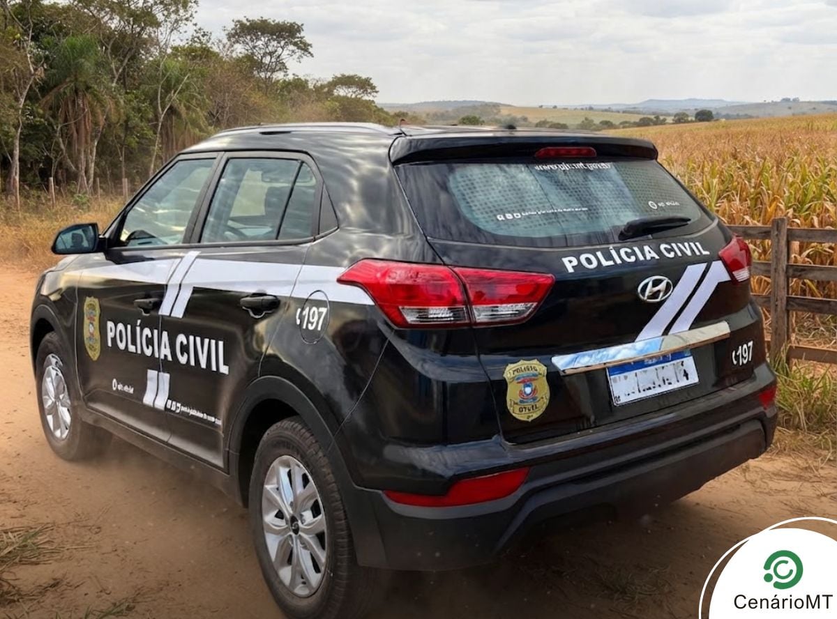 Viatura da polícia civil em zona rural
