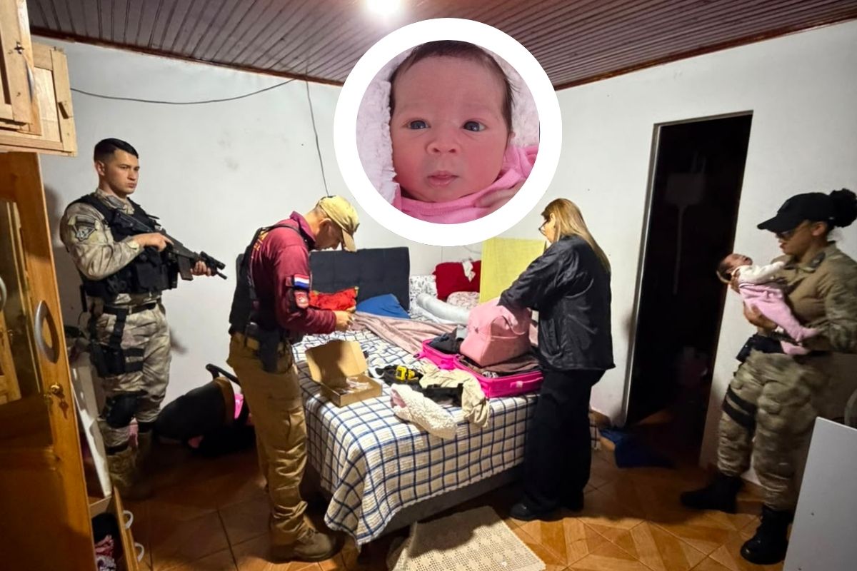Bebê Ayla foi resgatada em uma casa em Pedro Juan Caballero, no Paraguai, durante operação conjunta entre policiais dos dois países (Foto: Divulgação)