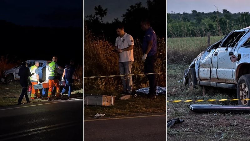 Caminhonete sai da pista, capota várias vezes e deixa dois mortos em MT