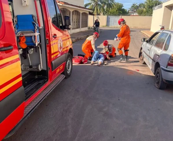 Acidente entre carro e moto deixa duas mulheres feridas em Cáceres