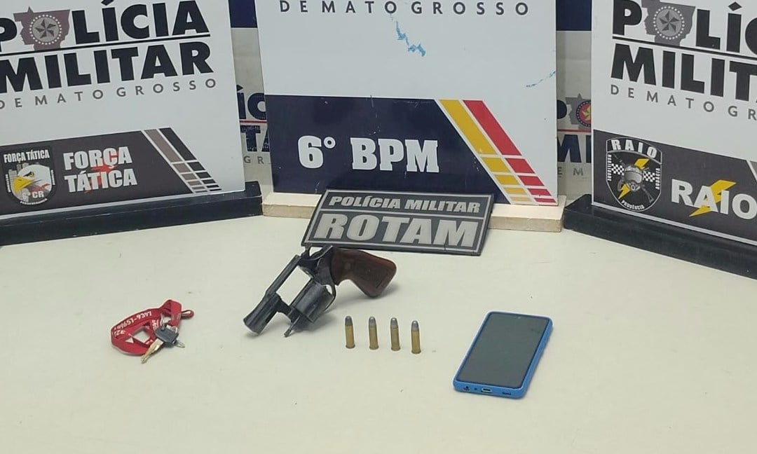 Homem é preso com revólver calibre 38 durante operação em Cáceres