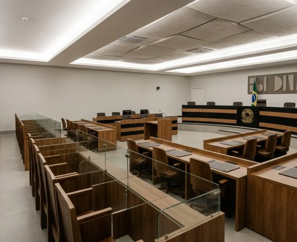 Interior do plenário do Tribunal do Júri