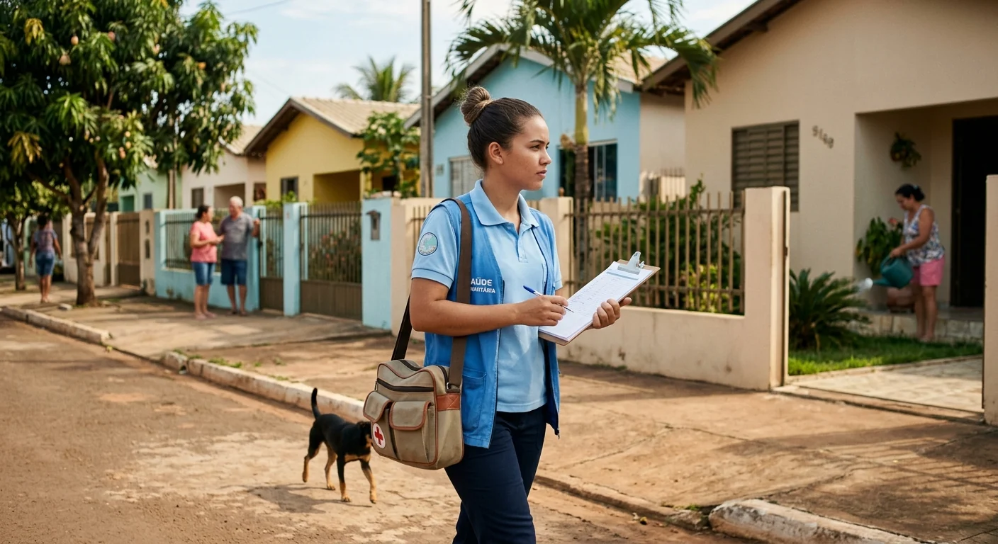 Agente comunitário de saúde em atendimento e trabalho de campo no município de Tapurah.