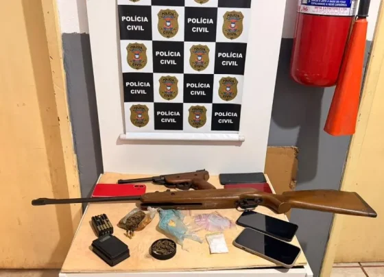 Ações de inteligência da Delegacia de Canarana resultam em apreensão de armas adaptadas, drogas e munições no distrito de Garapú