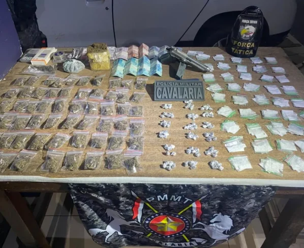 Tráfico de drogas em Juína termina com dois presos e 386 porções apreendidas