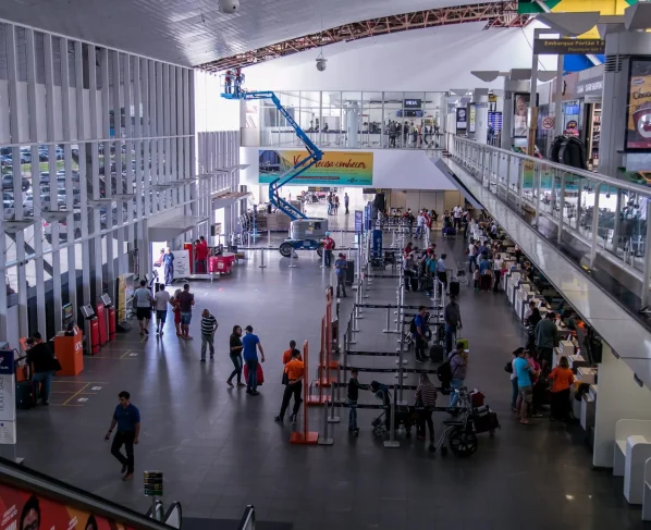 Saguão do Aeroporto Marechal Rondon, em Várzea Grande